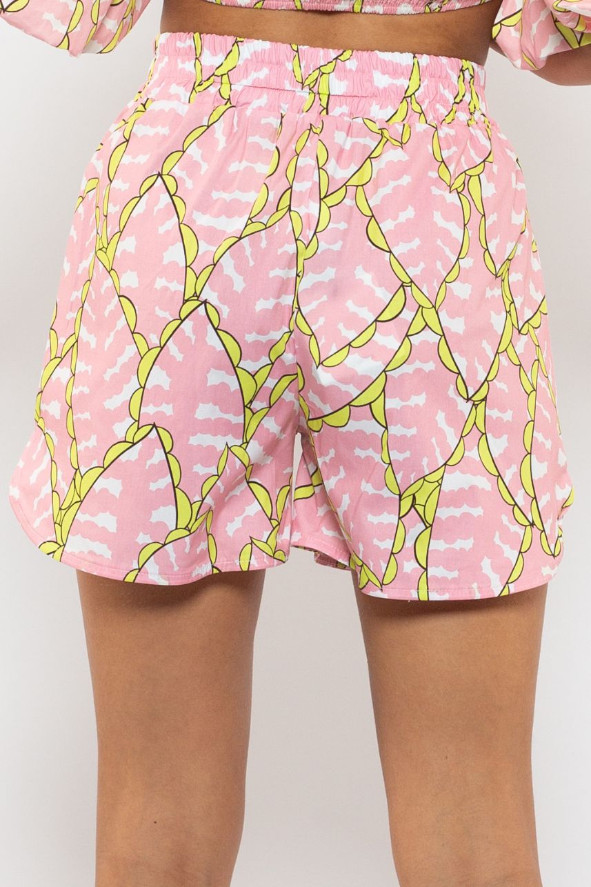 SHORT IN PRINTED COTTON PINK