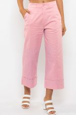 STRAIGHT COTTON TROUSER PINK