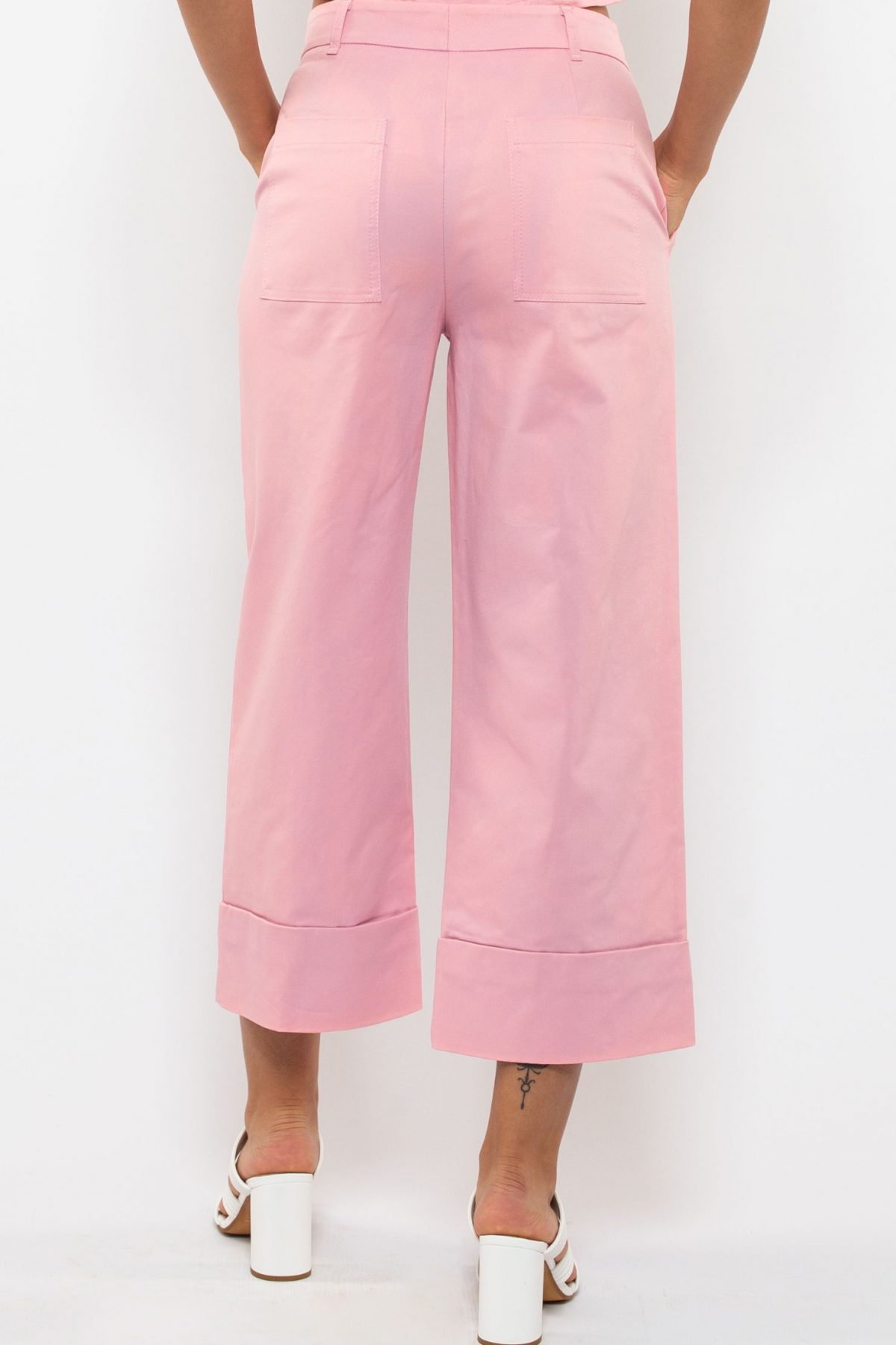 STRAIGHT COTTON TROUSER PINK