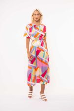 DRESS WITH CUT OUT DETAIL FUCSIA