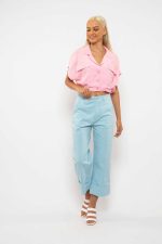 SOFT SHIRT STYLE TOP PINK