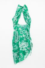 DRESS WITH CUT OUT DETAIL AND PRINTS GREEN