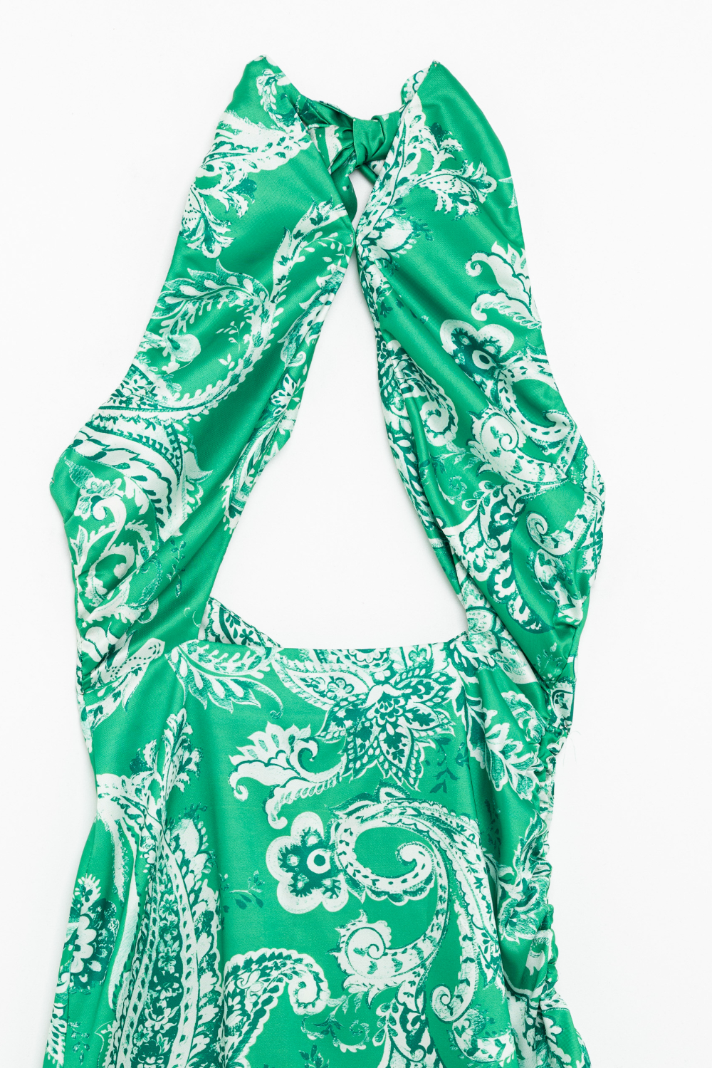 DRESS WITH CUT OUT DETAIL AND PRINTS GREEN