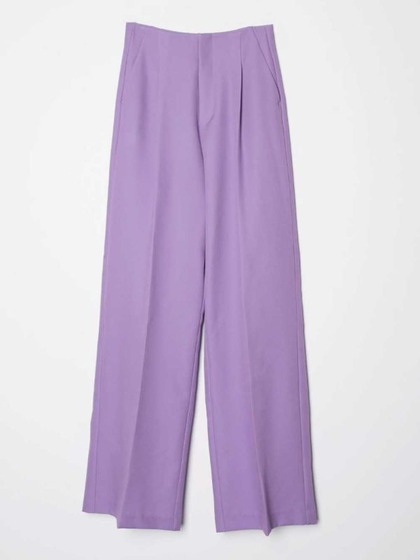 WIDE-LEG PANTS WITH DARTS LILAC