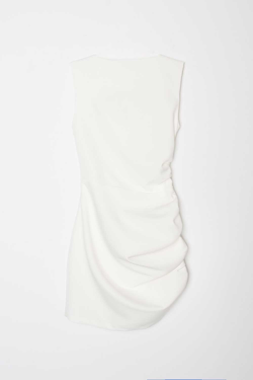MINI DRESS WITH DRAPED DETAIL WHITE